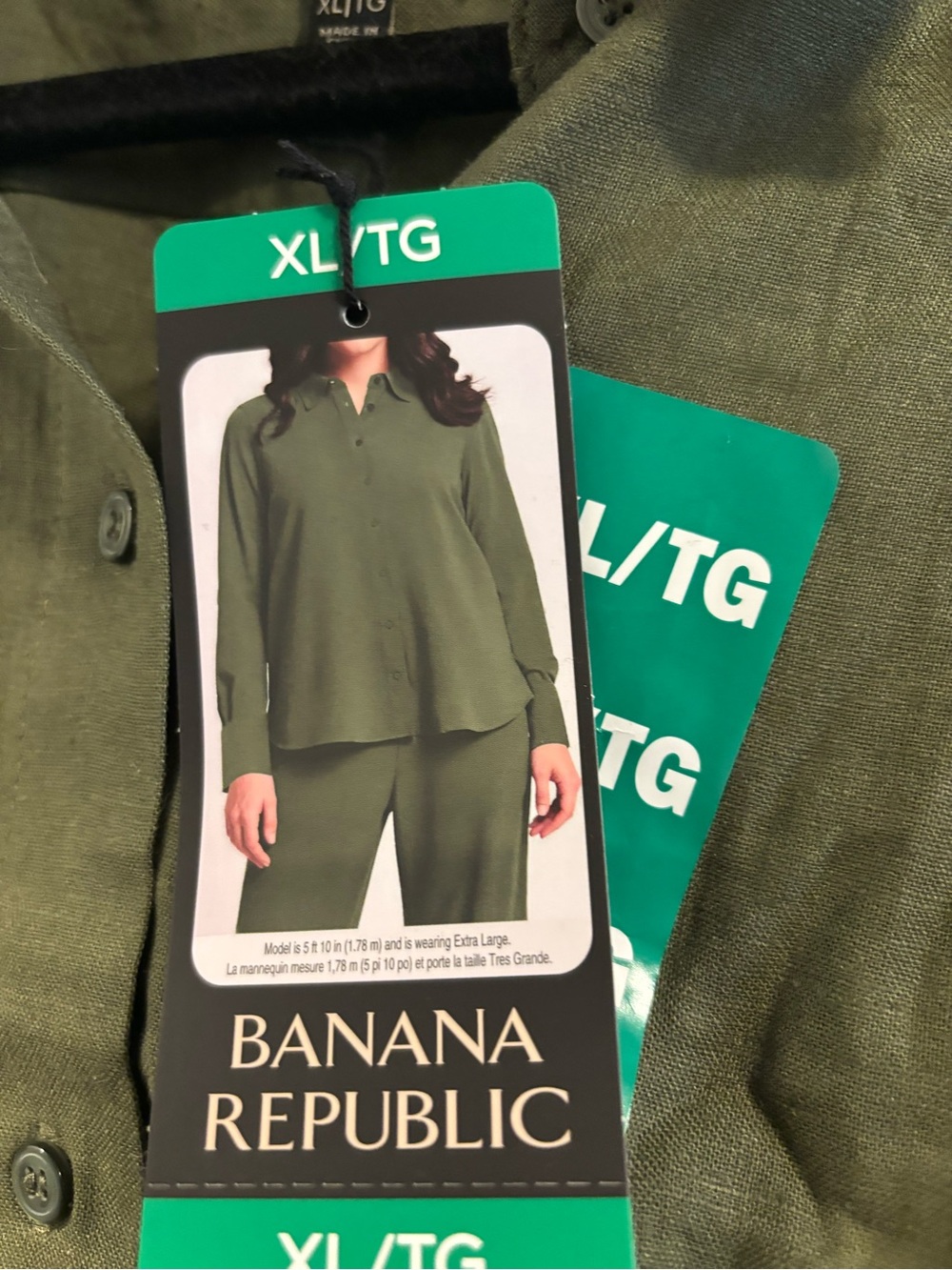 Banana Republic Olive Green Women's Straight Shirt